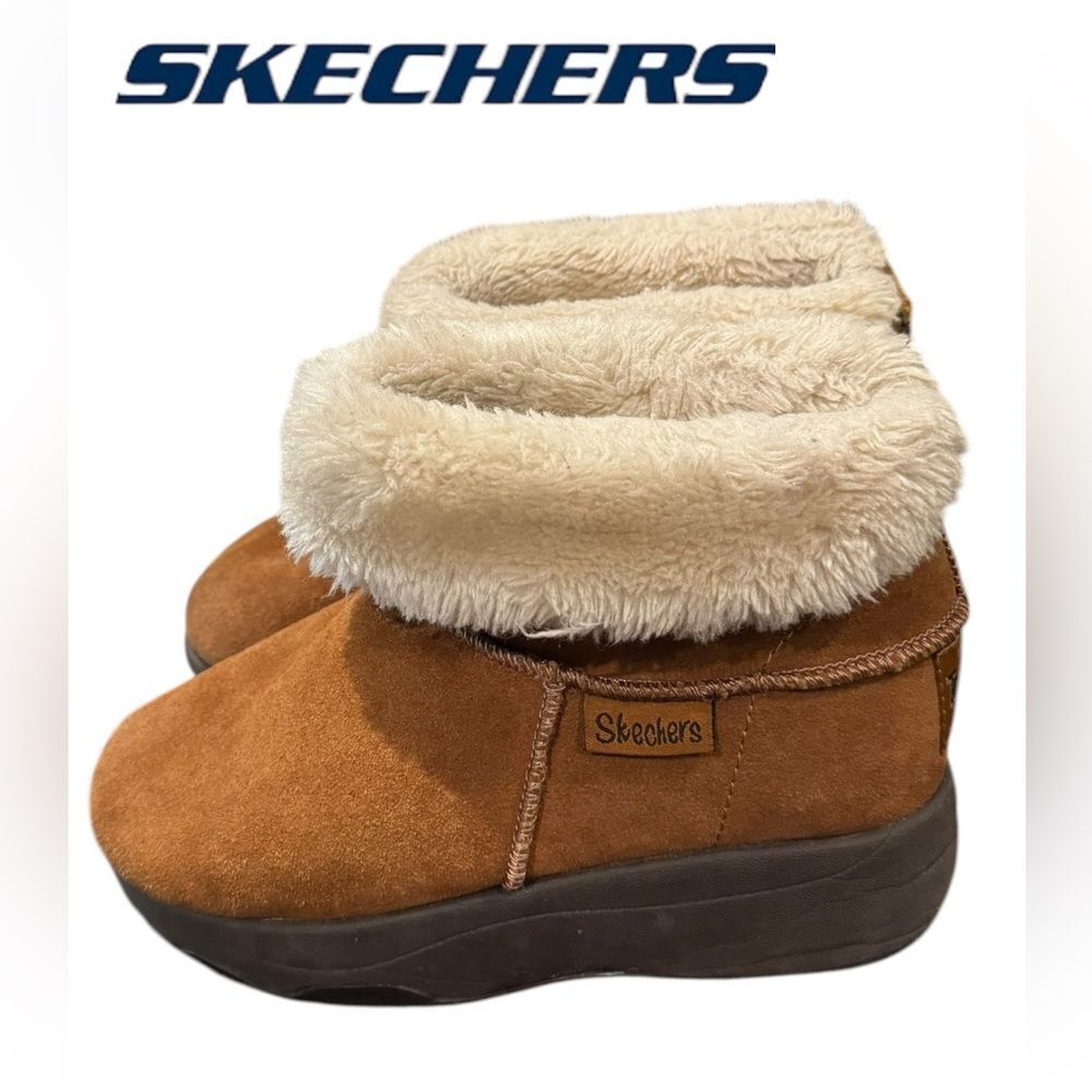 Skechers Women's Tone Ups Tone-Ups Chestnut Suede Pull-on Winter Boots 6